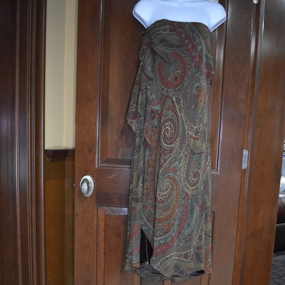 Lauren Ralph Lauren Multicolor Paisley Strapless Dress - Picture 3 of 16